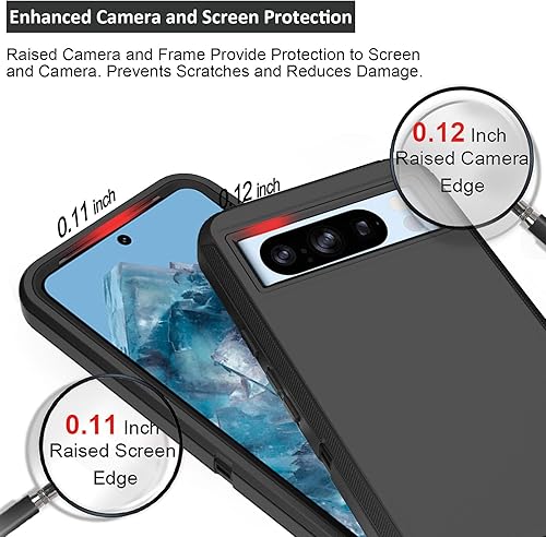 Miniatura 3 de Funda compatible con Google Pixel 8 Pro, con funda de clip para cinturón, resistente, a prueba de golpes, protección de cuerpo completo con función