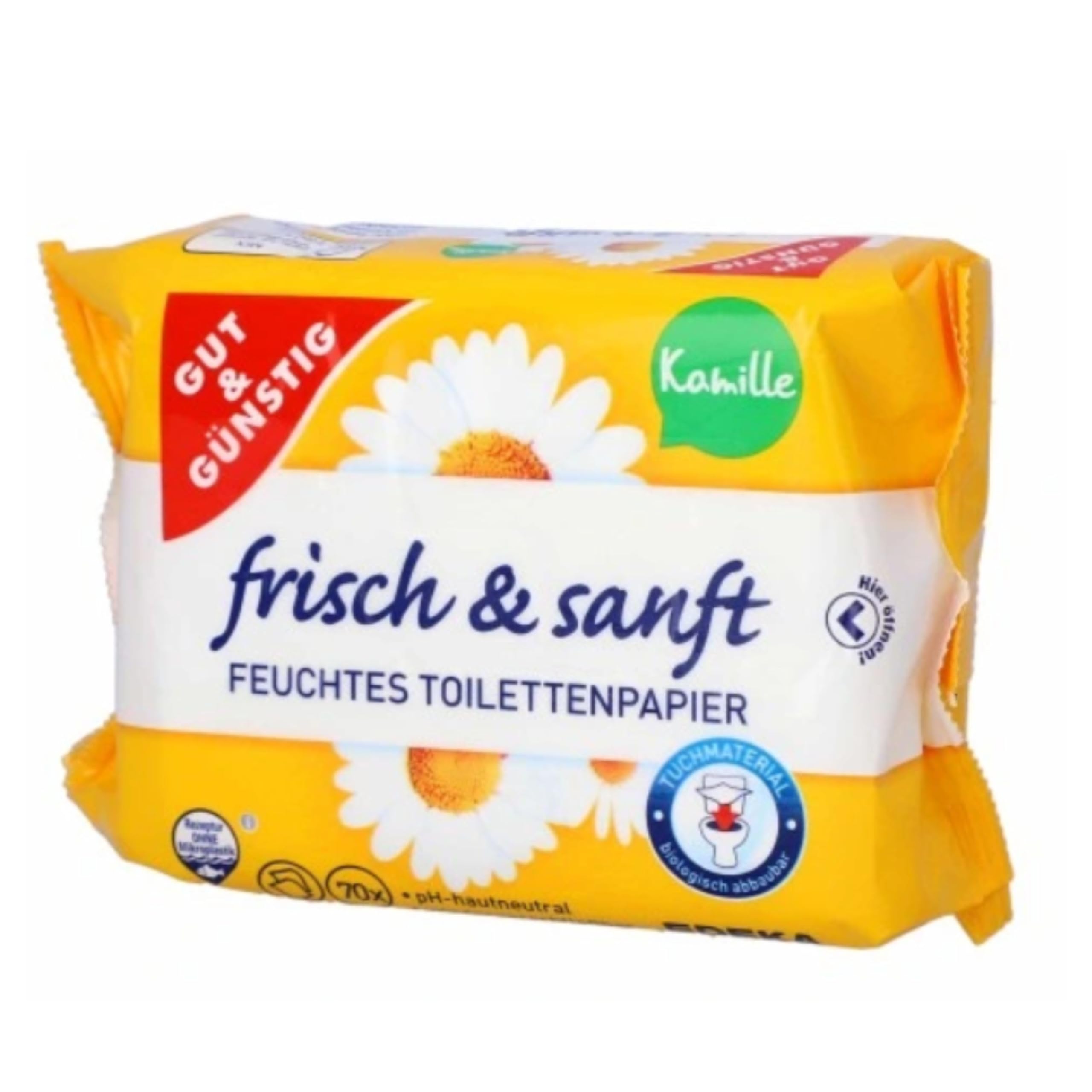 Gut & Günstig Feuchtes Toilettenpapier Kamille 2x70er