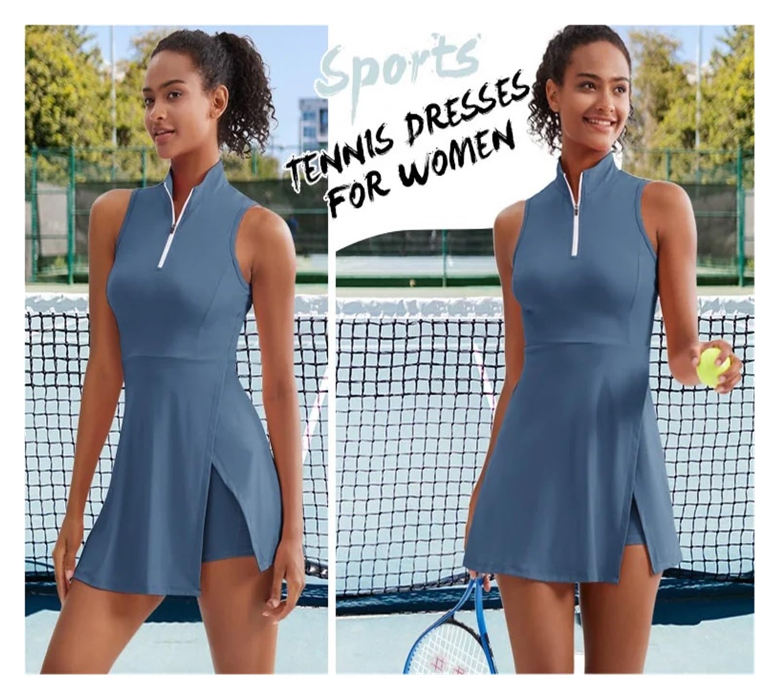Robe Tennis Femme Robe De Tennis for Femmes Robe De Golf De Tennis Short Intégré(White,M)