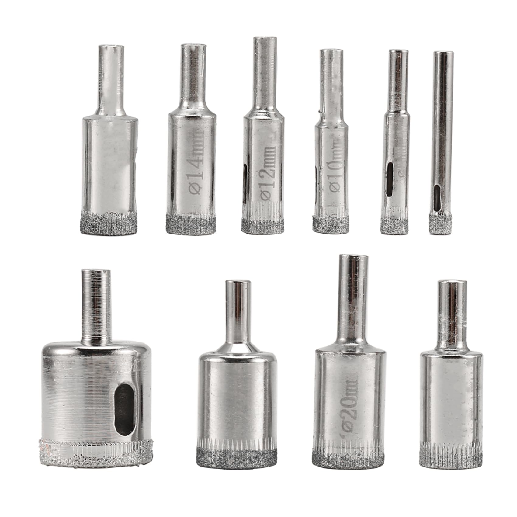 Littimoon Drill Bits Set, 10 PCS Hole Saw Set, Glass Drill Bit for Ceramic Tile Porcelain Marble Bottles