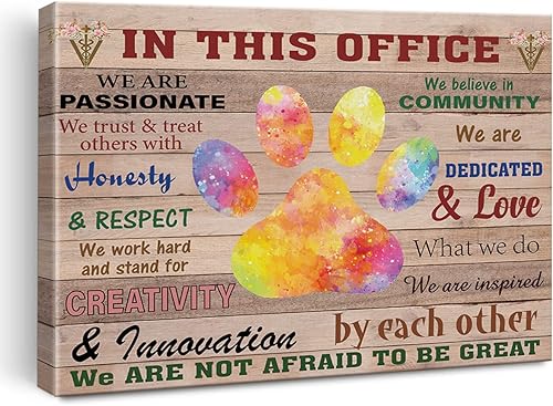 Miniatura 1 de Arte veterinario motivacional para decoración de pared en esta oficina veterinaria citas lienzo impresión granja marco pintura para veterinario