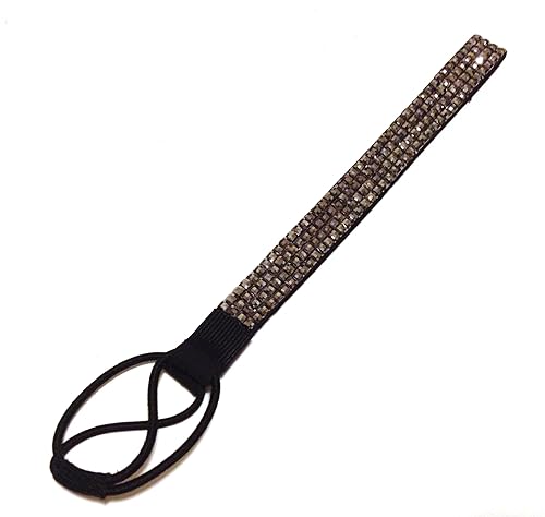 Miniatura 4 de Diadema elástica de cristal con diamantes de imitación, 4 filas, banda elástica para el cabello para mujer (verde bosque)