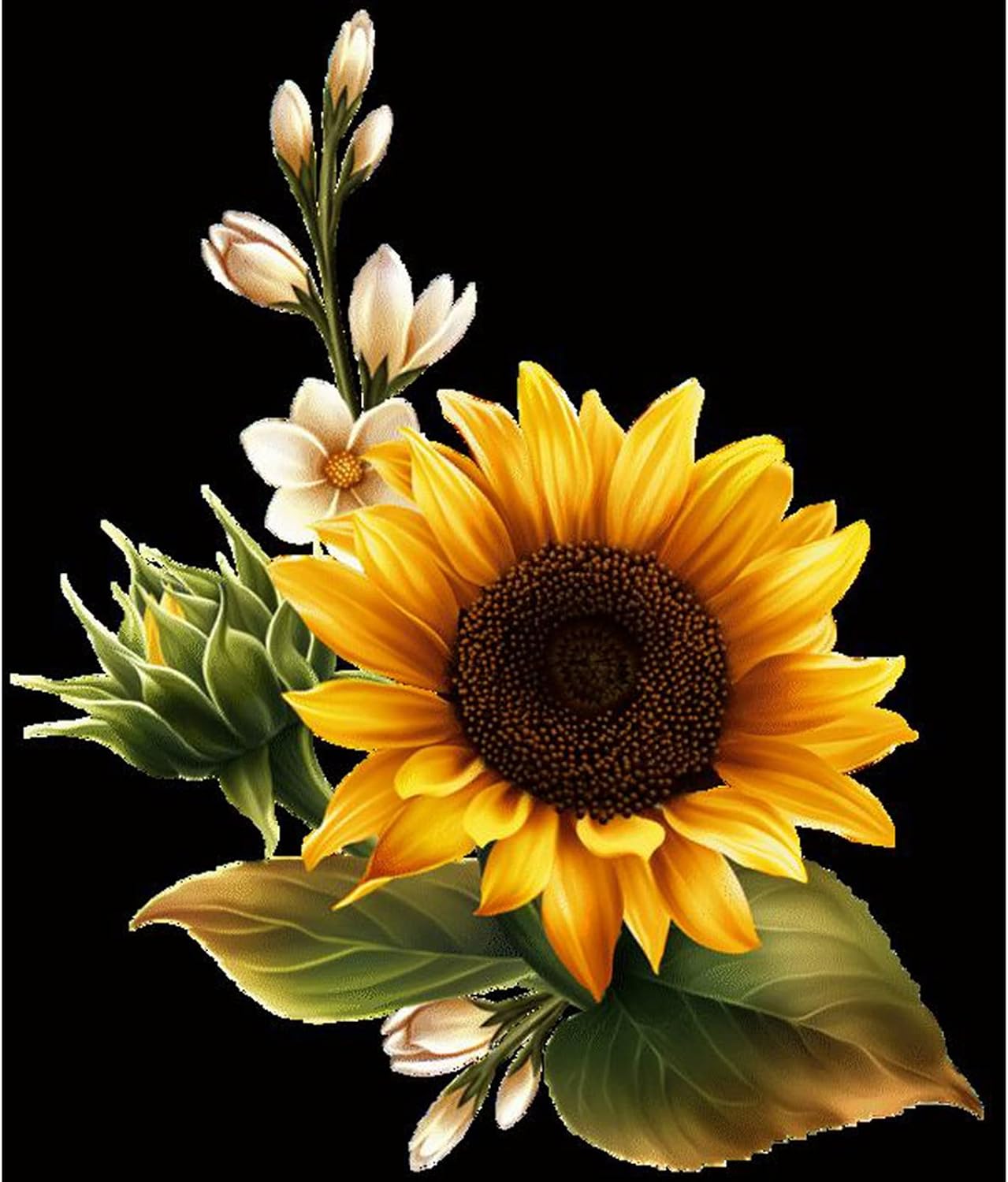 MXJSUA Diamond Painting Kits for Adults, Square Full Drill Diamond Painting Kits 5D DIY Diamond Painting by Number Kits Diamond Art Kits for Home Wall Decor Magnolia Flower Sunflower 12x16 Inch