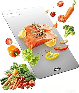 Titanium Cutting Board, 100% Pure Titanium Cutting Boards For Kitchen, Best Non Toxic chopping board, Dishwasher safe, Hygiene and Durability for Meat, Fruit, and Vegetables (12.6L*8.1W)
