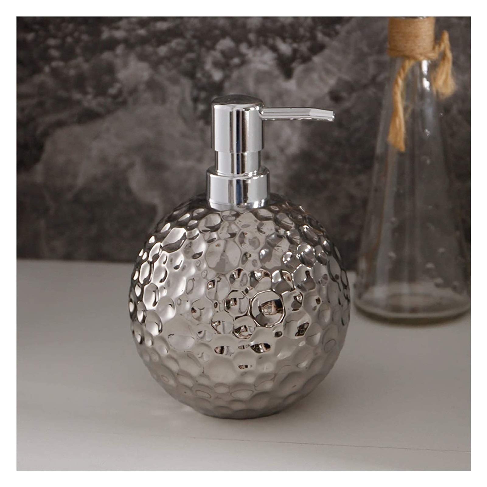 Soap Dispenser Refillable Hand Lotion Dispensers, Soap Dispenser Bottles Lotion Bottle Creative Simple Fashion Hotel Black Soap Dispenser Sub-Pack Ceramic Soap Dispenser Press