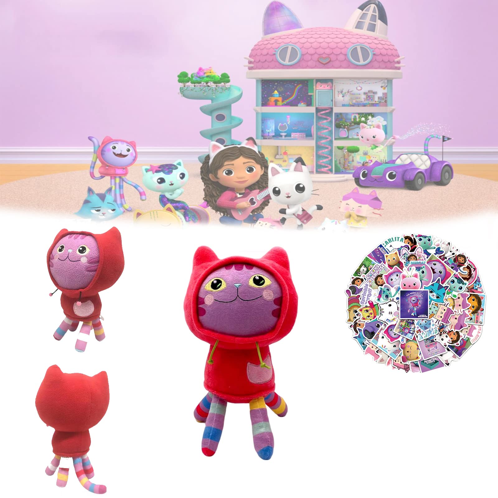 Buy 25cm/11.8in Gabbys Dollhouse Plush Come with Sticker, Gabbys