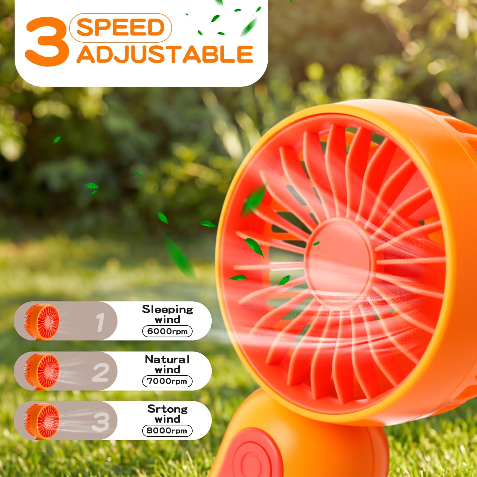 Rossesay Tragbarer Mini-Handventilator, Großpackung für Reisen, 3 Geschwindigkeiten, wiederaufladbar, USB, batteriebetrieben, kleine persönliche Wimpernfächer für Damen und Herren, für drinnen und