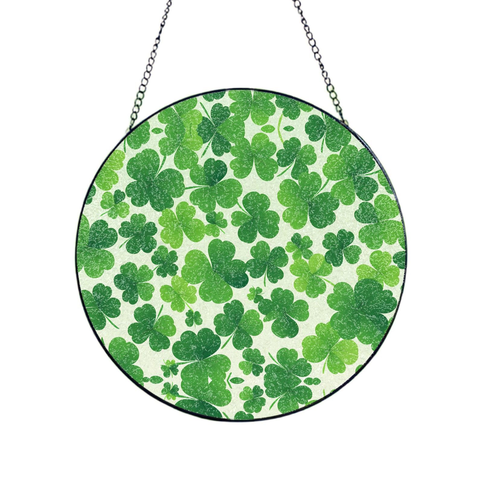 Phayah Rosemary Print Glass Window Hanging Sun Catchers Suncatcher Decor For Birthday For Home Garden Porch 6in（15cm）