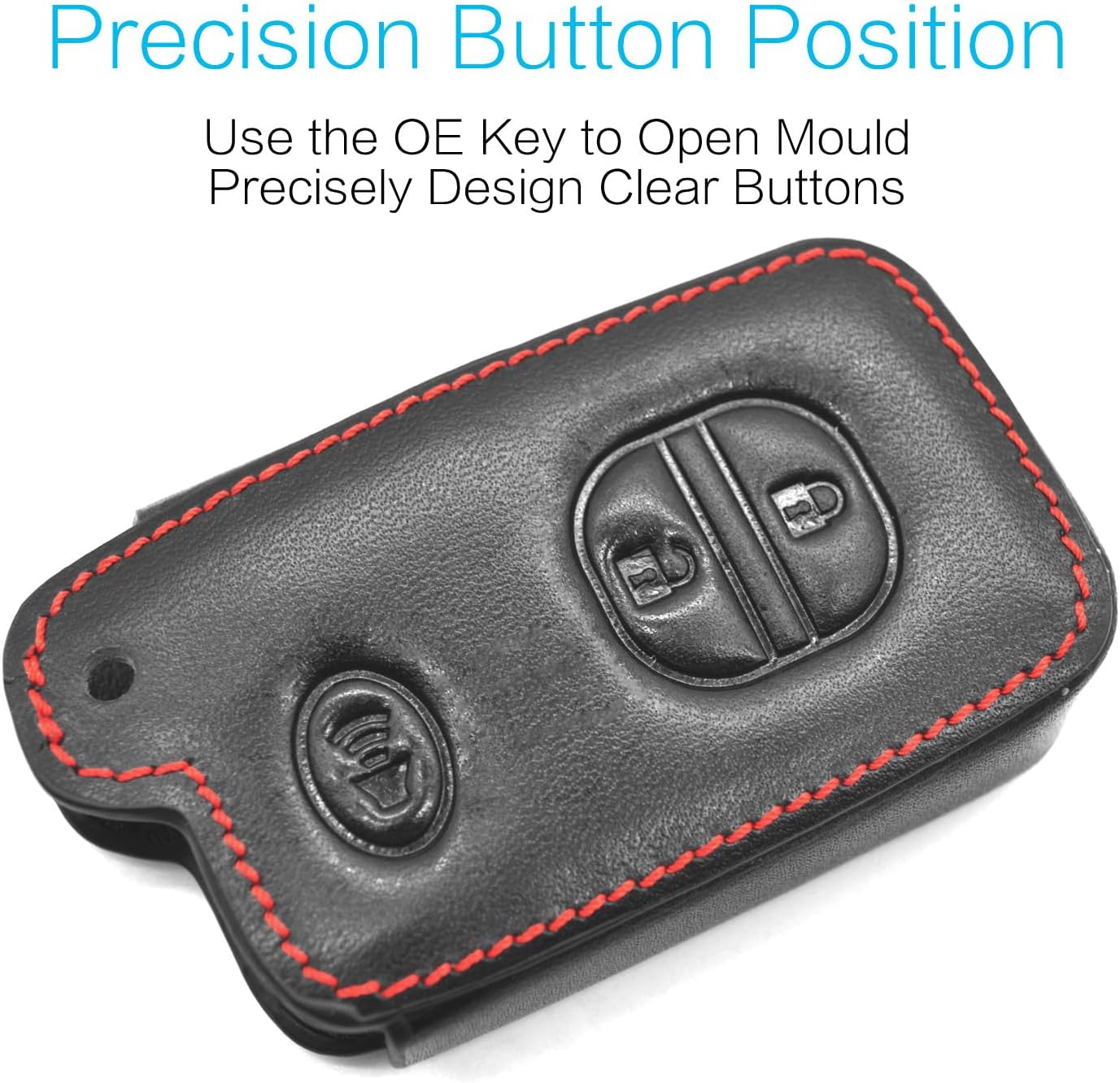 MECHCOS Compatible with Toyota 86 Venza Avalon Camry Corolla Highlander Prius RAV4 Sequoia Scion FR-S tC 3 Buttons Leather Keyless Entry Remote Control Key Fob Cover Case Protector image 2