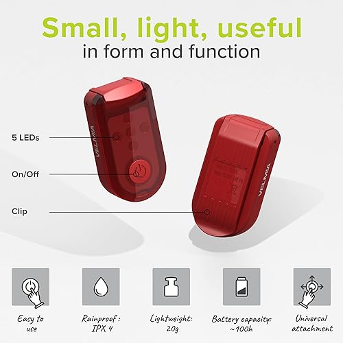 Miniatura 9 de VELMIA Luz de correr para corredores (paquete de 2) para máxima seguridad a través de la visibilidad, con clip, estroboscópica reflectante para