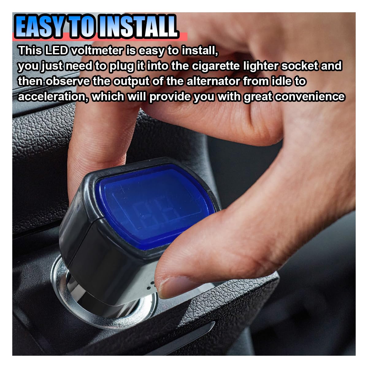 Amazon.com: Car LED Digital Voltmeter, DC 12V/24V Cigarette Lighter Voltage  Meter, Volt Gauge Battery Monitor, Digital Voltage Display for Auto Car  Truck : Automotive