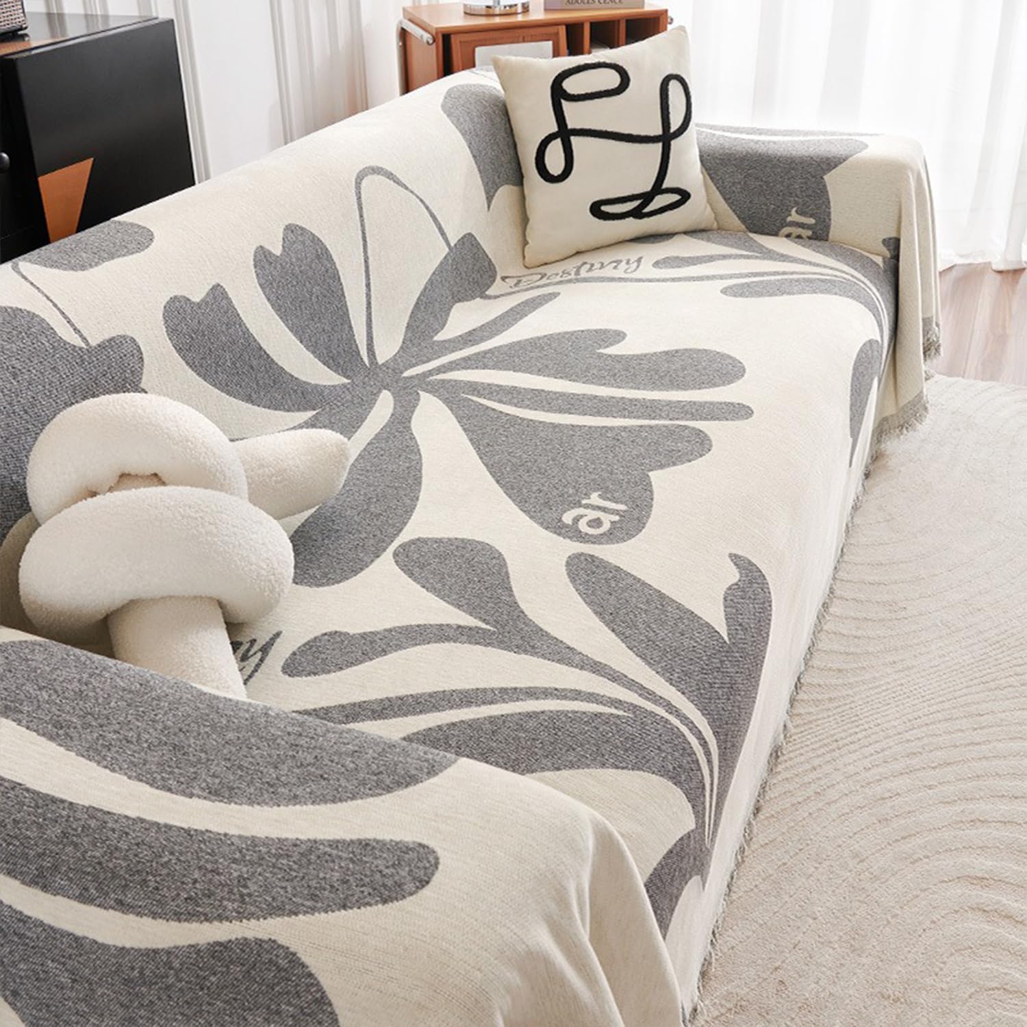 Funda de sofá seccional bohemia lavable con acabado resistente de alta densidad de 180 * 420cm
