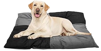 Mellifluous Soft Velvet Cushion Dog Cat Pet- Soft Comfortable , Cozy, Reversible Washable Bed for All Breeds (XXXL, Grey Black)