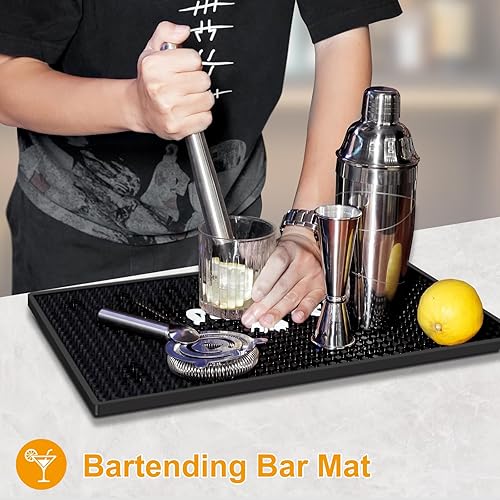 Miniatura 7 de Lexenic Tapete de goma retro de secado rápido para bar en casa, tapete de goma retro de secado rápido para encimeras de bar de cocina, tapete