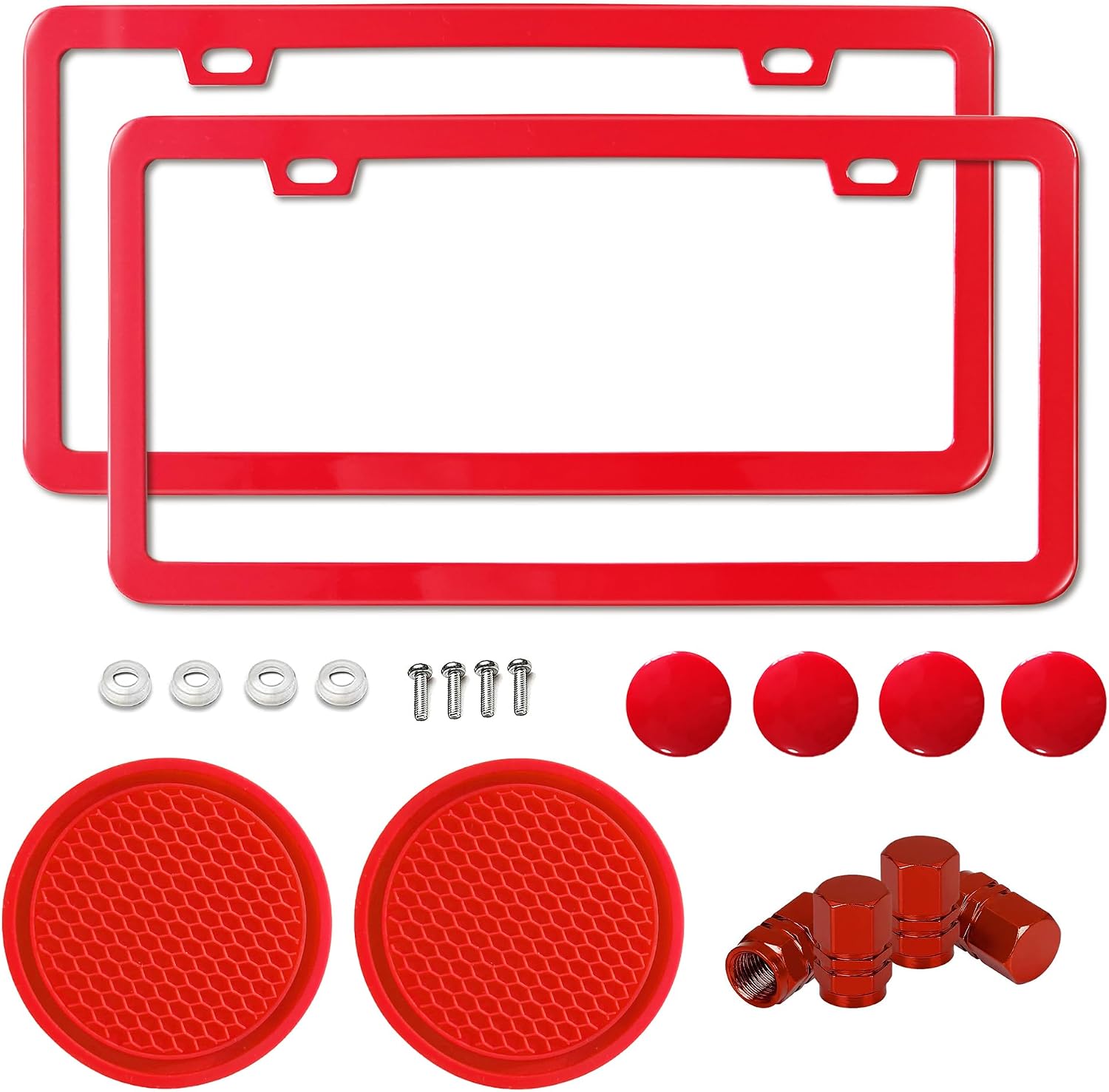 License Plate Frame for Women 2 Pack Car License Plate Holder Metal Number Plate Frame Car Tag Frame (Pink)