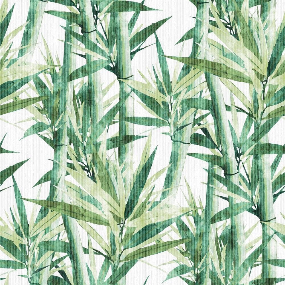 RoomMates RMK11367RL Beige and Green Lucky Bamboo Peel and Stick Wallpaper
