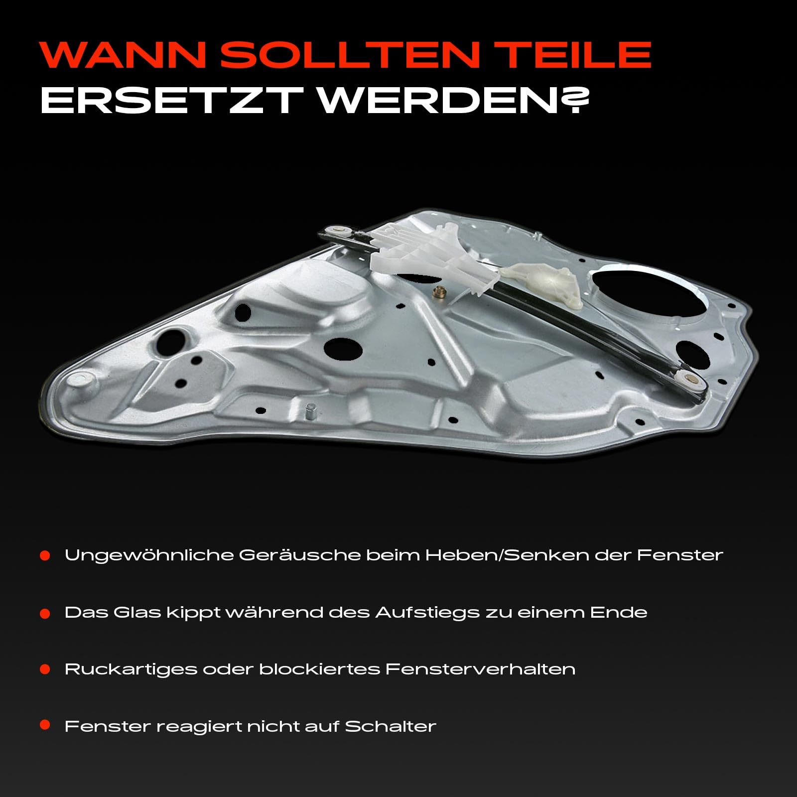 Frankberg Elektrisch Fensterheber Mit Grundplatte Ohne Motor Hinten Rechts Kompatibel mit Polo 9N 9A4 Alle Motoren 2001-2009 6Q4839462
