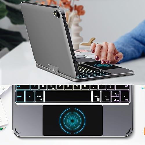 Miniatura 102 de Funda giratoria con teclado para Apple iPad mini 7ª generación 2024 (A17 Pro)/iPad mini 6ª generación (8.3 pulgadas) 2021; teclado compacto