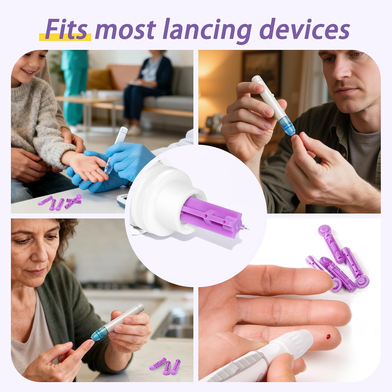 Lancets Compatible with Most Lancing Devices 30 Gauge Lancets for Diabetes Testing (200PCS)