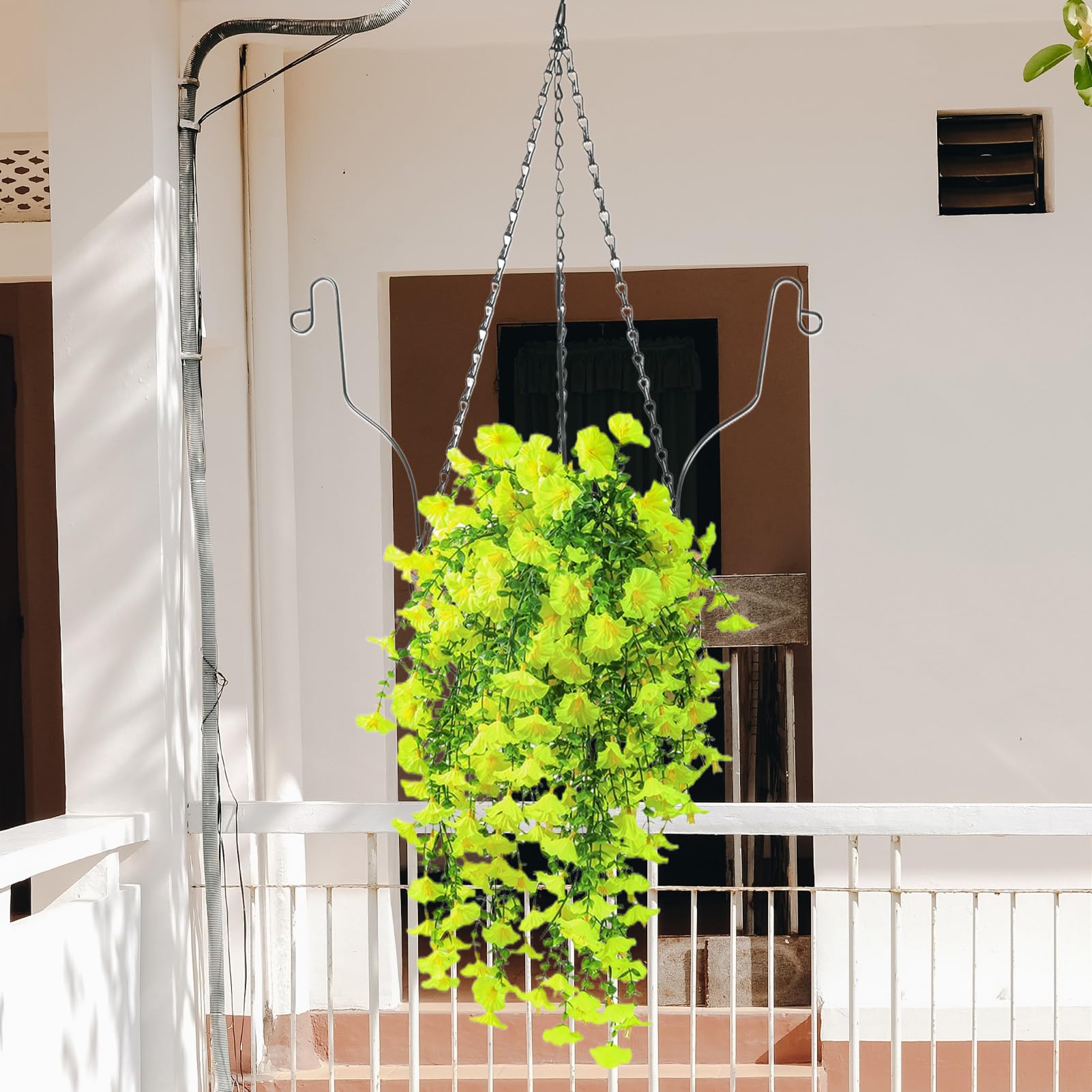 Wisz?ce kosze ze sztucznymi kwiatami – kosz ze sztucznymi ro?linami, wisz?ca dekoracja ?lub, do jadalni, przedpokoju, domu, hotelu, gabinetu, balkon, do ogrodu