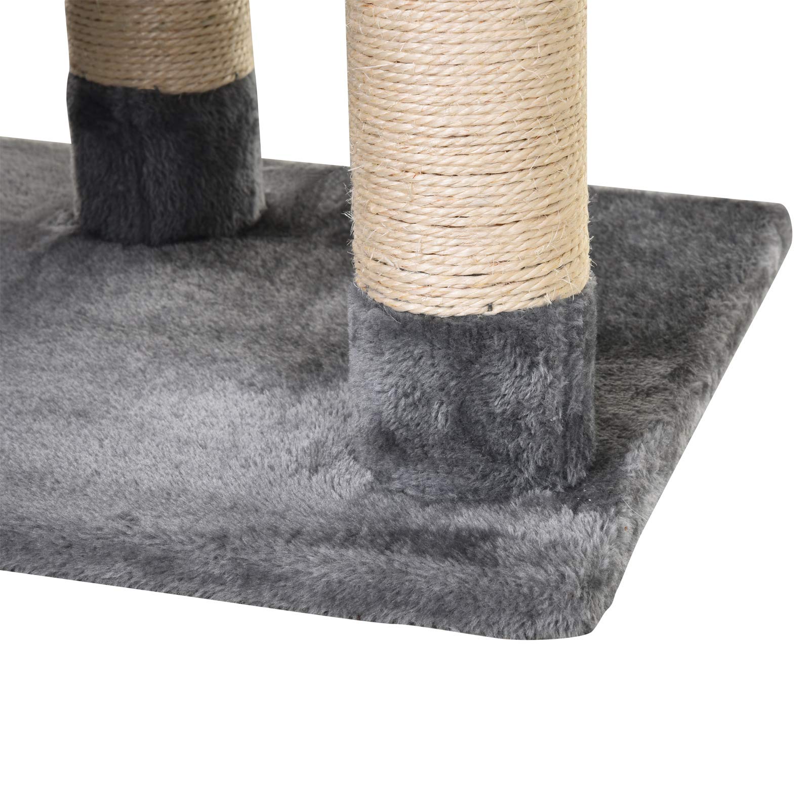 PawHut Árbol Rascador para Gatos 154 cm de Altura Torre 60x40x154 cm Gris | Plataformas, Túnel, Hamaca, Postes de Rascado