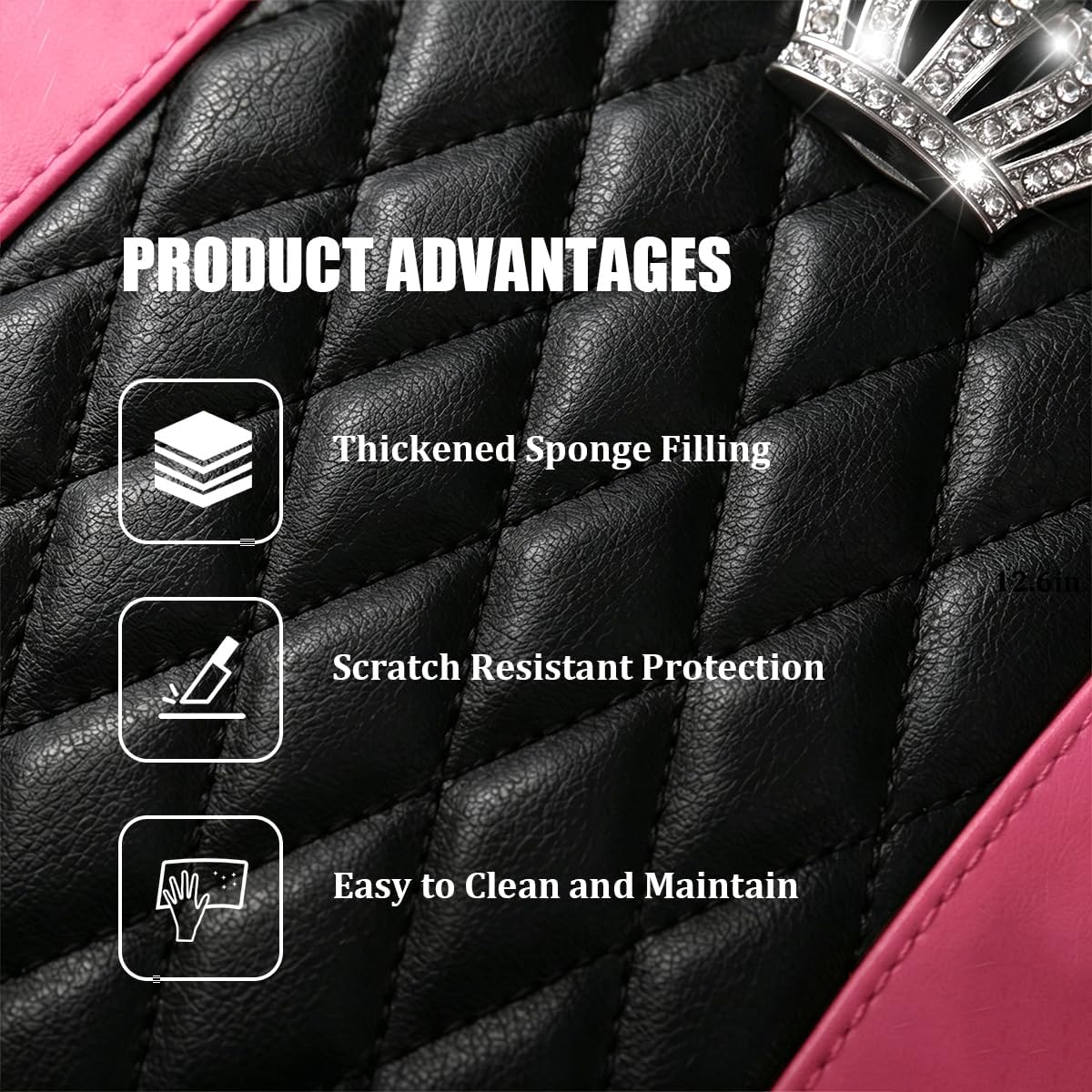 12.5 x 7.4 Inch Car Center Console Cover, Armrest Protector Pink image 3