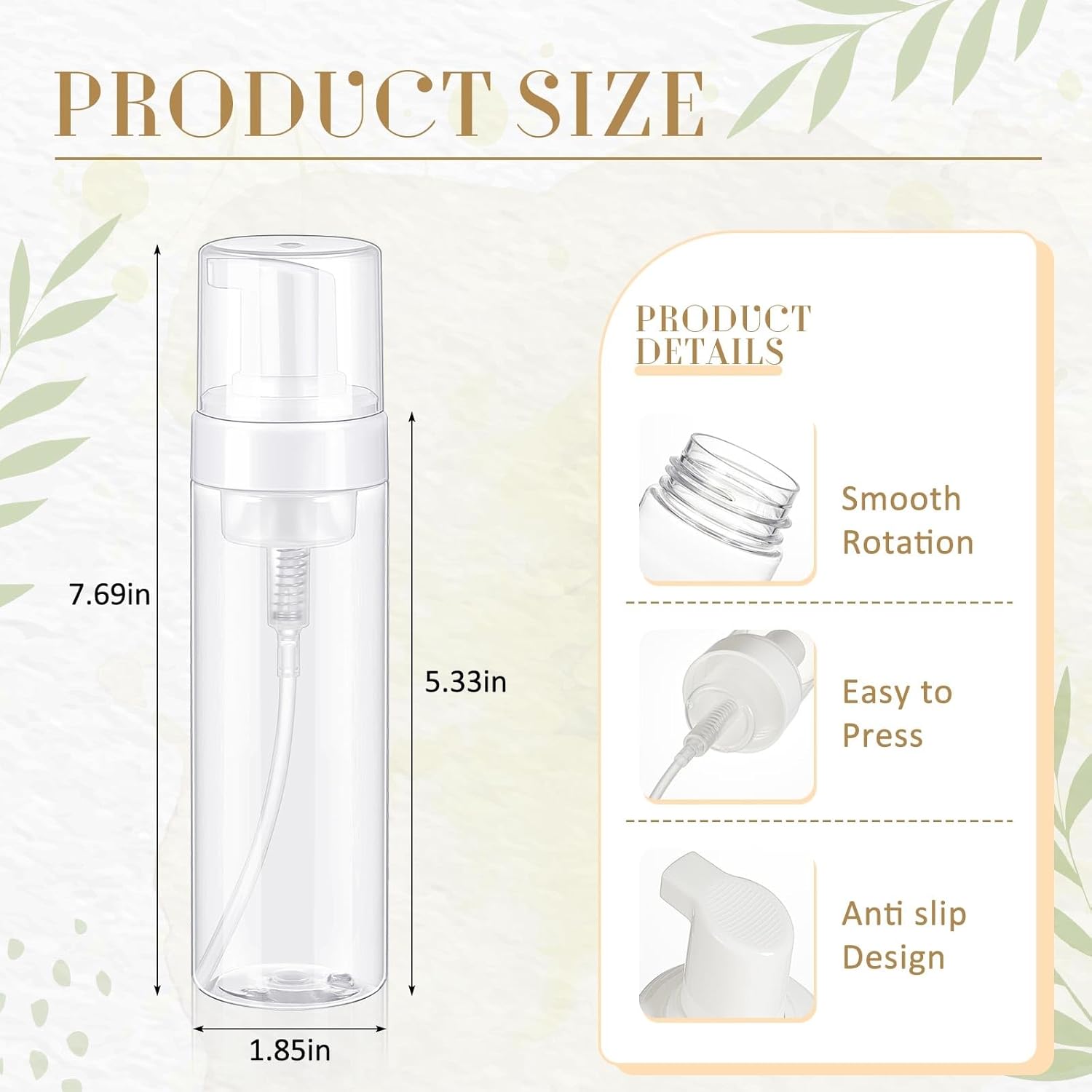 Havawish 12 Pcs Foaming Spray Bottle Transparent Empty Foaming Pump Dispenser Refillable Plastic Portable Bottle for Travel Hand Soap, Lash Cleanser (7 Oz/ 200 ml)