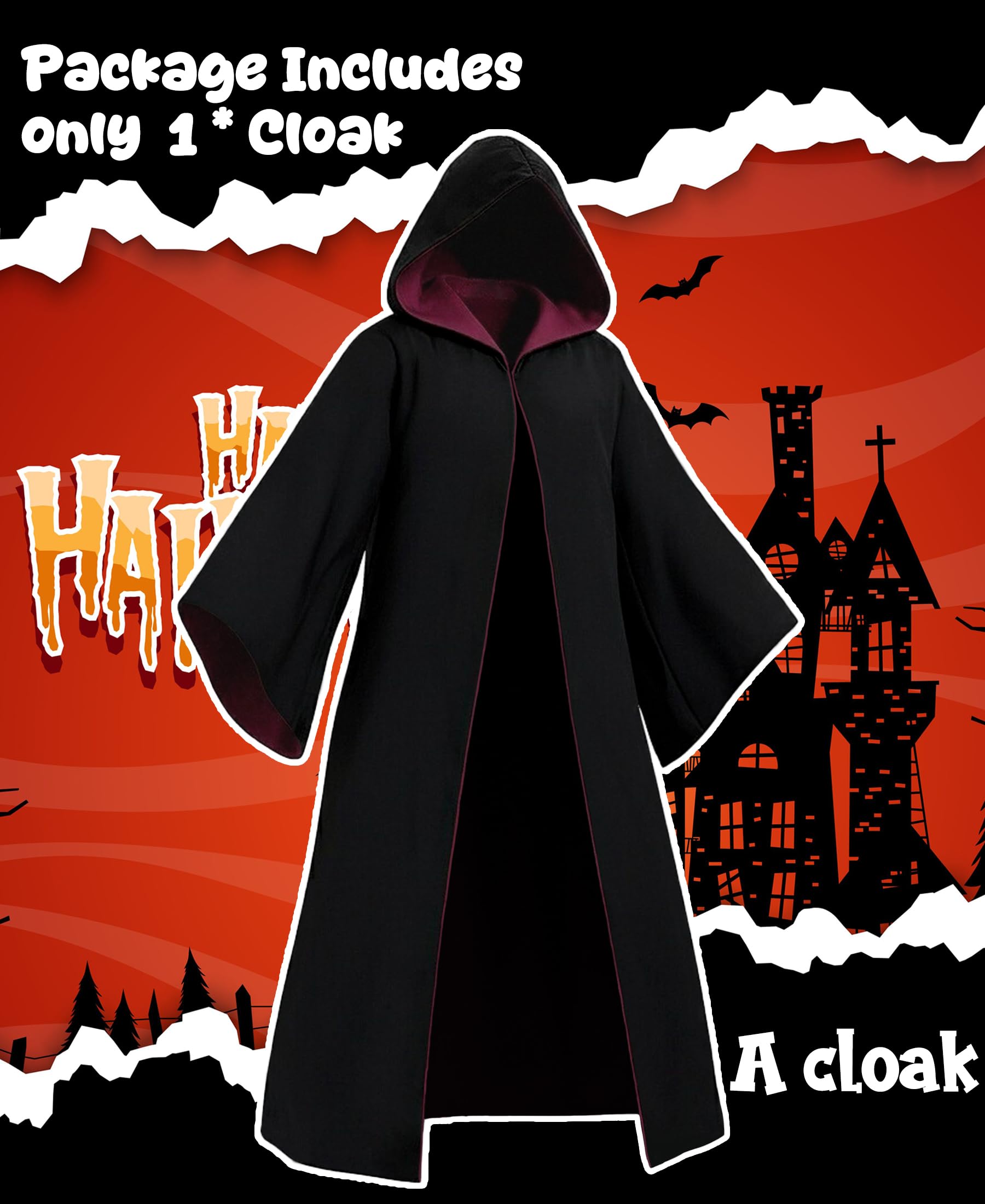 Kidukso Wizard Robe Adult Wizard Cloak Unisex Wizard Costume Hooded Uniform Magical Witch Robe Cloak Cape