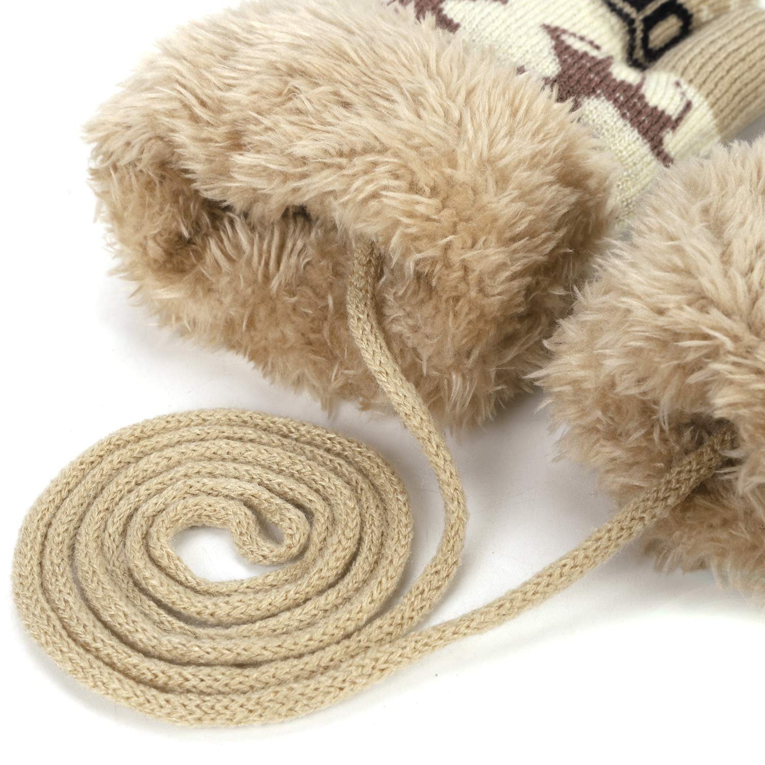 Moufles Enfant Hiver IBLUELOVER - Motif Cerf Doublure Polaire - 3-8 Ans
