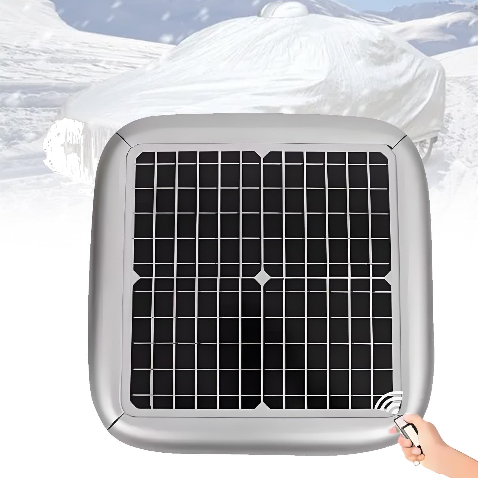 Car Cover Solar Charging, Intelligent Remote Control Electric Shrinkage Car Window Covers, Fully Automatic Outdoor Car Cover Portable Sun and Weather Shelter, Fit for Sedan, MPV, SUV. Silver-2L