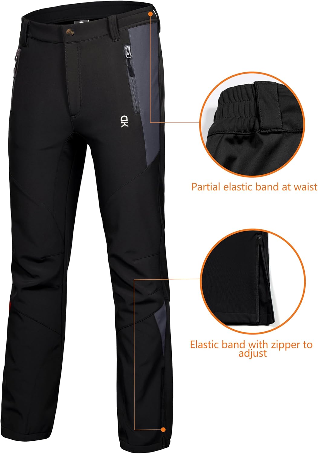 Little Donkey Andy Women's Fleece Lined Waterproof Softshell Pants Hiking Ski Snowboarding Pants