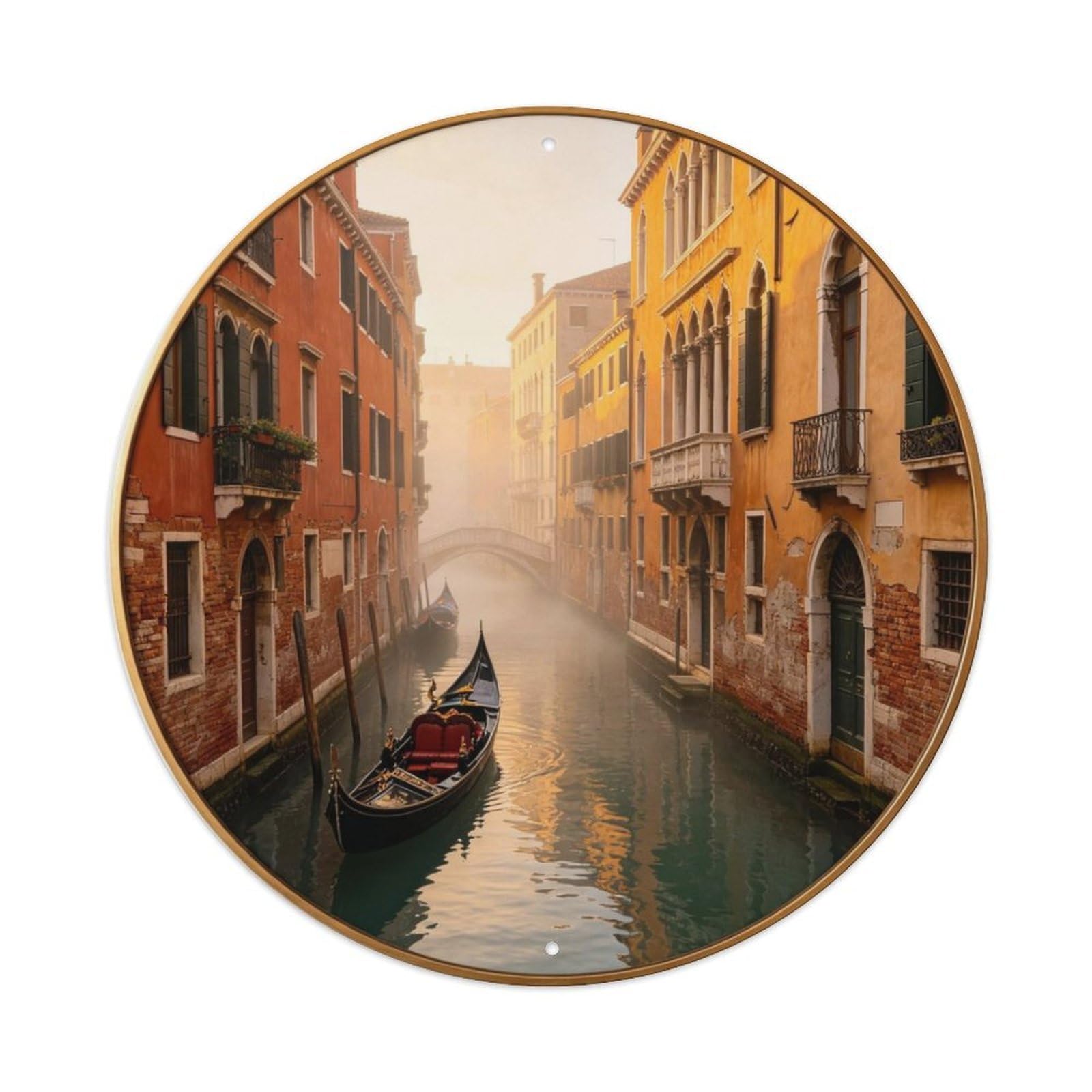Venice Morning Gondola Metal Tin Sign Plaque