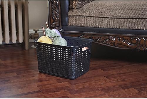 Miniatura 3 de STERILITE Cesta de mimbre alta multicolor, (paquete de 1)