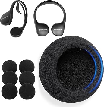 3 Pairs Foam Ear Pads Compatible with Toyota 4Runner, Highlander, Sequoia, Land Cruiser, Venza, Scion xb, Camry, Tundra, Rav4, Sienna Wireless Headphone DVD Systems Headset Cushion