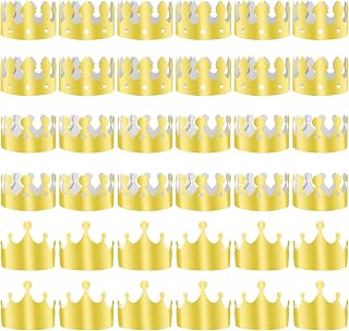 MIAHART Golden King Crowns Gold Foil Paper Party Crown Hat Cap for Birthday Celebration Baby Shower