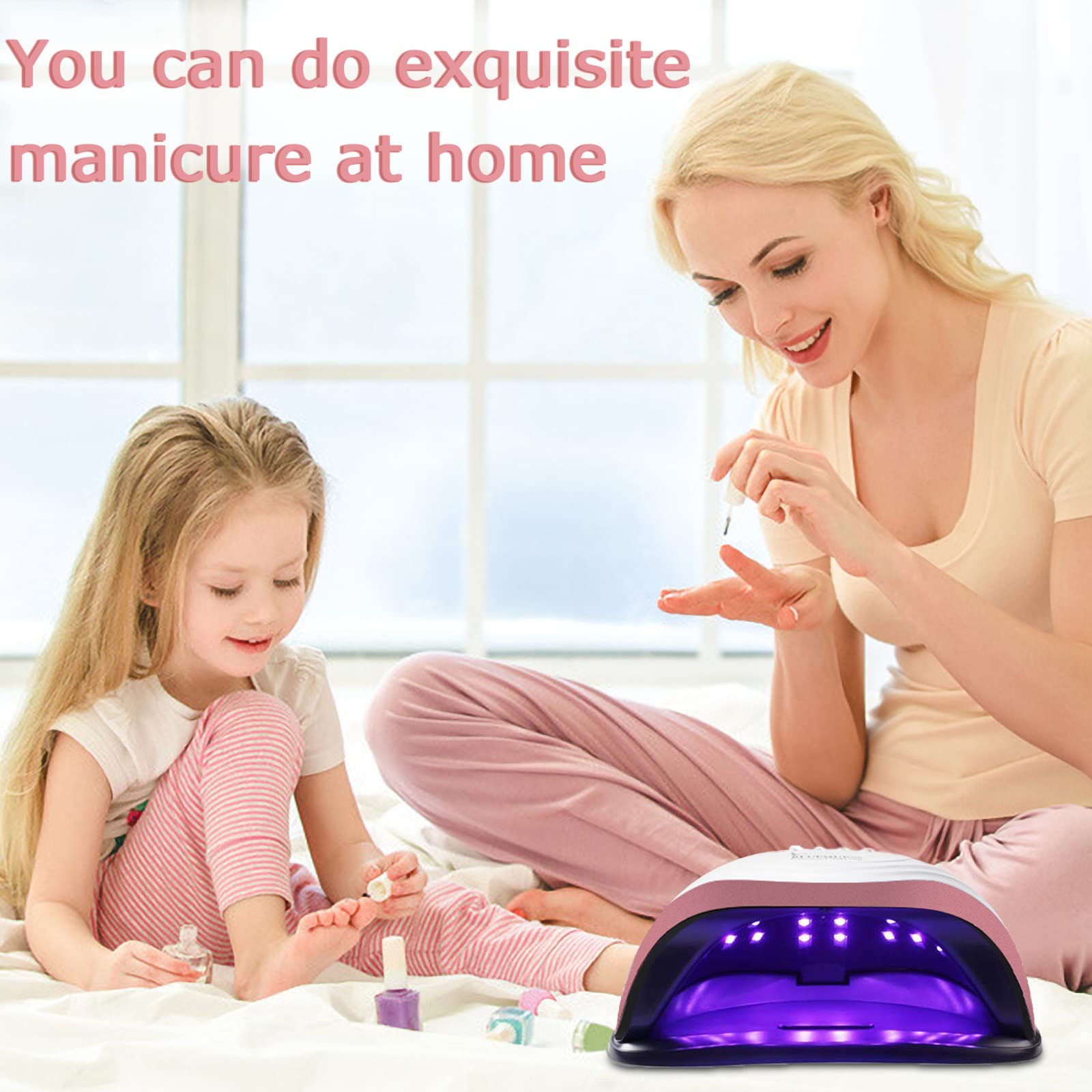 Purpledi Lampe UV LED Ongles Gel,168W Portable Séchoir à Ongles Professionnel,10s/30s/60s/99s, LCD Ecran,Capteur, Base Démontable pour Toutes Les Gels, Machine Automatique pour Vernis