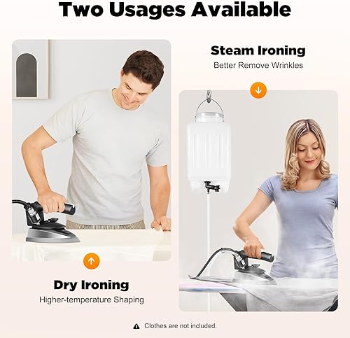 Miniatura 5 de Plancha de vapor de alimentación por gravedad industrial con tanque de gran capacidad de 3L y juego de accesorios, suaviza eficientemente con