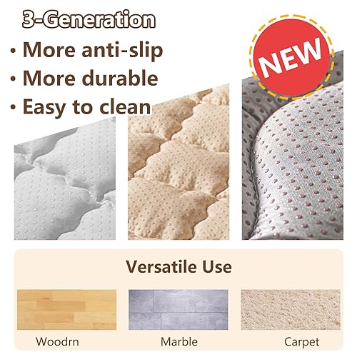 Miniatura 5 de Tapete de juego para bebé, tapete de 50 x 50 pulgadas con tacto supersuave, tapete de actividades con parte inferior antideslizante mejorada,