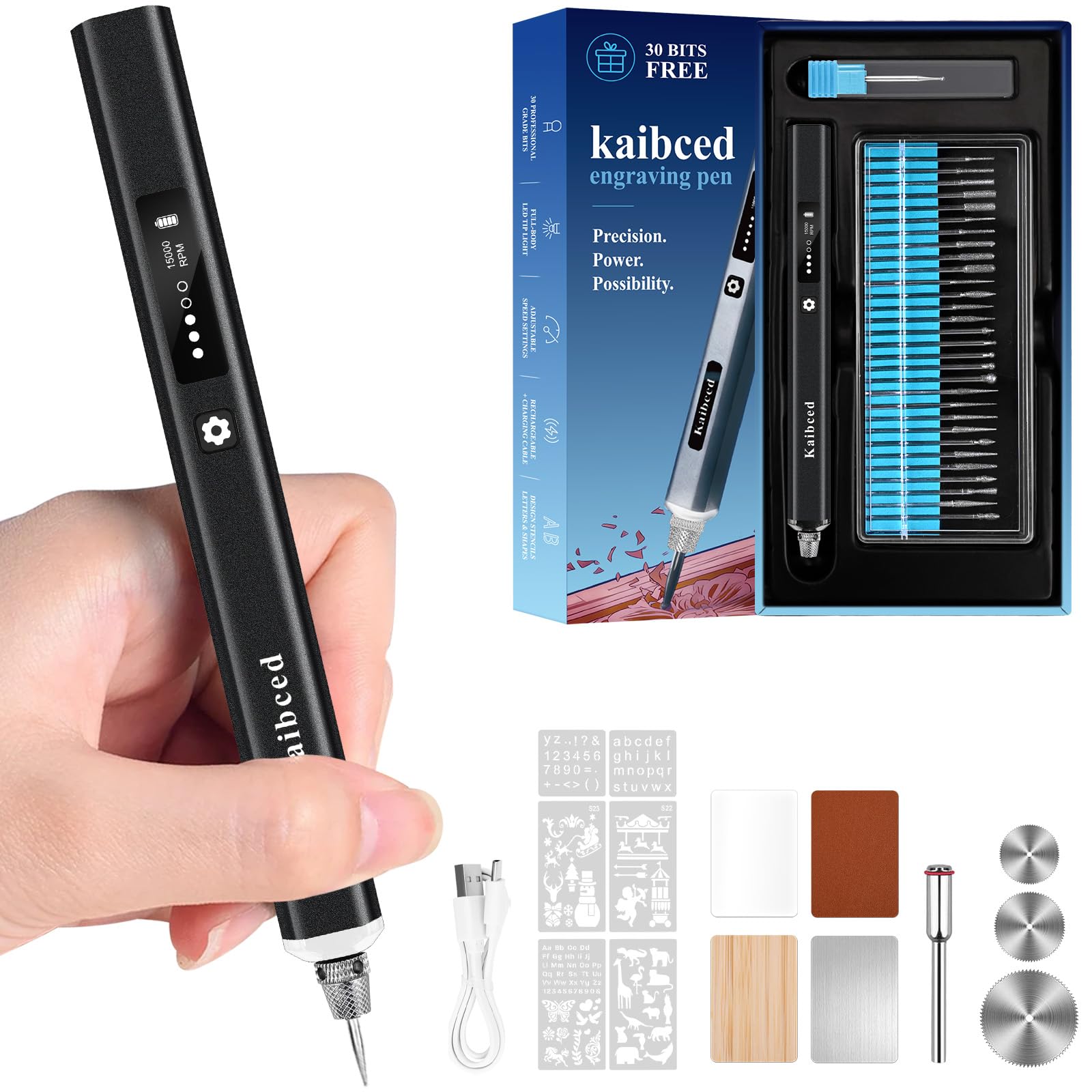 Cordless Engraving Pen - 48 Bits & DIY Crafting -10
