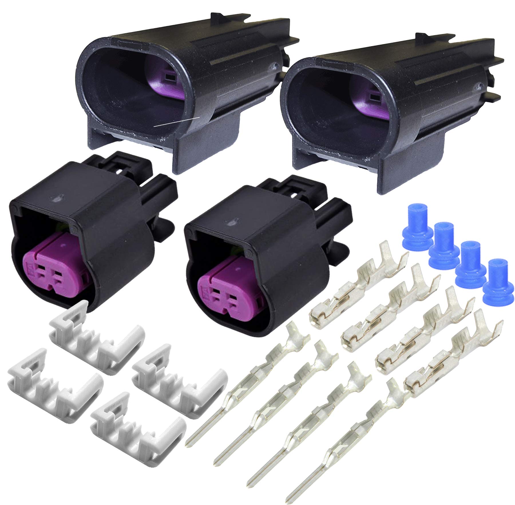 View 1 of (2-Pack) 2-Pin GT150 Series 15Amps Male n Female Sealed Connector Set, Wire Gauge 18 16 AWG