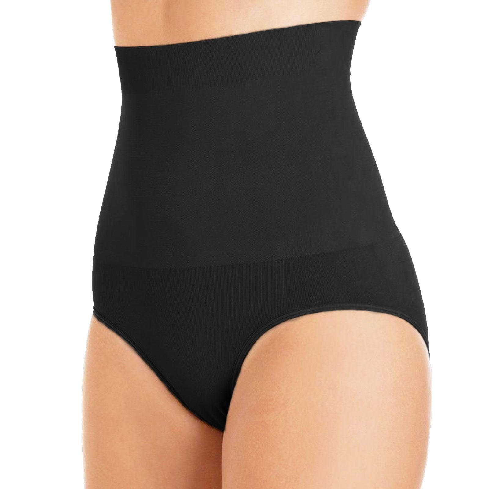 Knwer Clothing Women's Black Seam Free High Waist Slimming Control Brief Tummy Tuck Bum Lift Shapewear[,Xlarge]