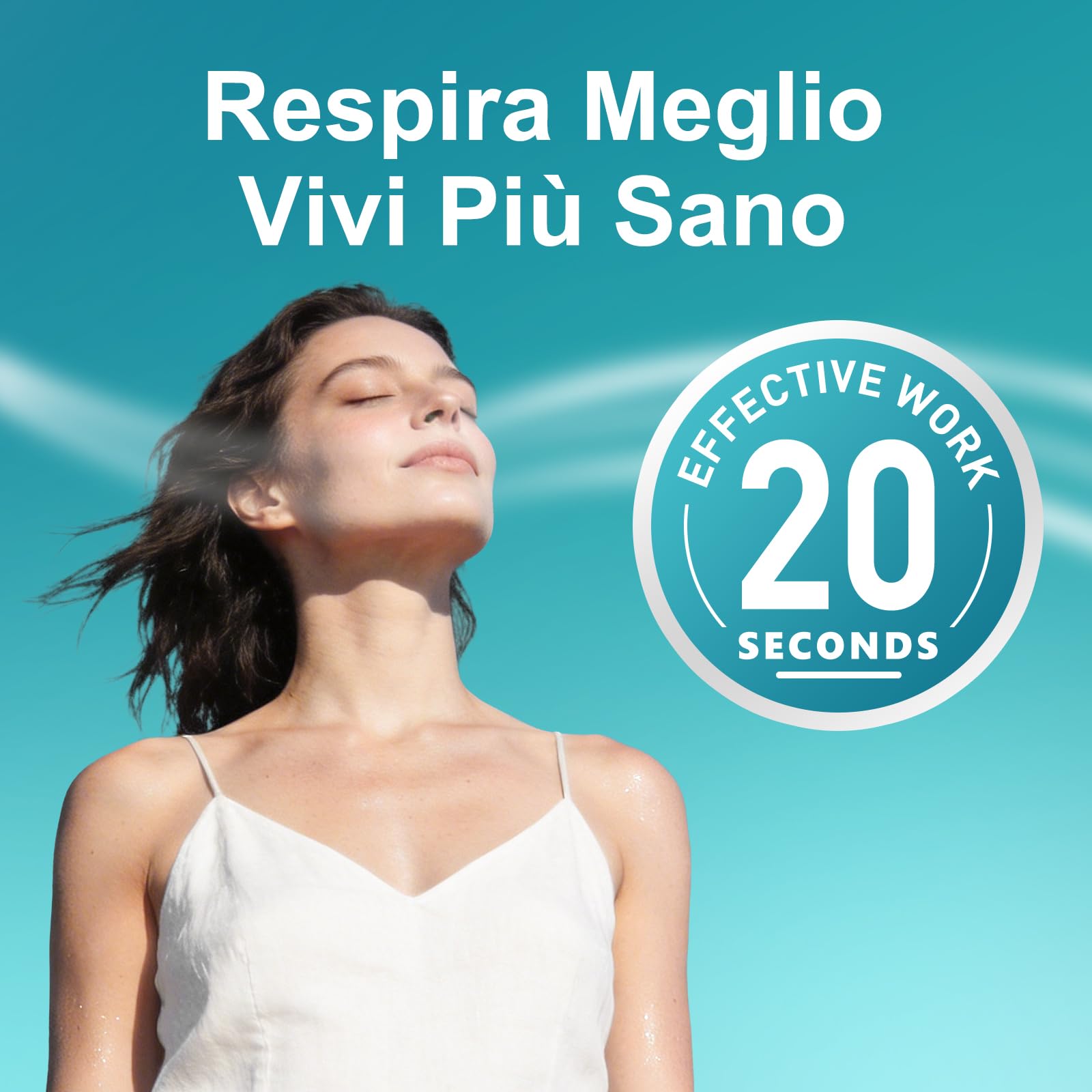 Nascool Sistema di irrigazione nasale elettrico per alleviare i sintomi dei seni adulti con 50 confezioni di soluzione salina, bianco