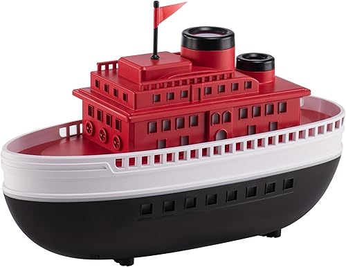 Difusor de aceite esencial de aroma de barco de dibujos animados de 10.1 fl oz y humidificador de niebla fría con luces LED nocturnas de 8 colores