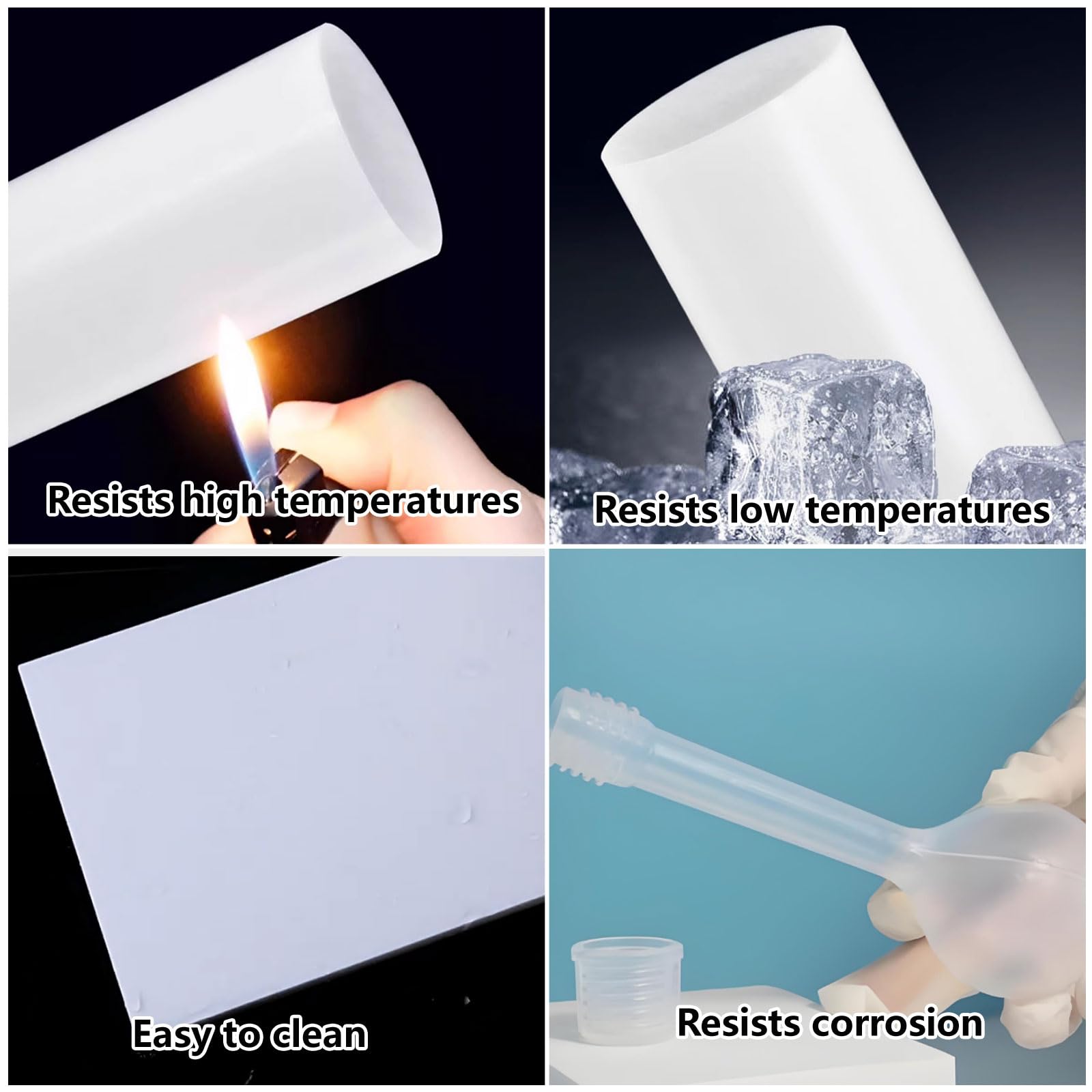 Barra in PTFE e Teflon, confezione da 5, 100 cm, diametro 1-4 mm, lavorabile, antiaderente, resistente agli agenti chimici, for uso fai da te e industriale(2mm)