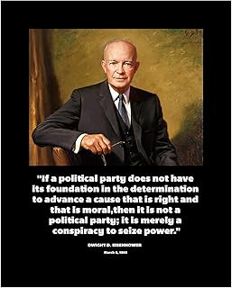 Dwight D. Eisenhower Quote - Patriotic Wall Art Poster, This Motivational Wall Decor Is An Ideal Inspirational Art For Home Decor, Bedroom Decor, Man Cave Room Decor, or 4th Of July, Unframed - 8x10