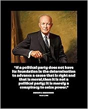Dwight D. Eisenhower Quote - Patriotic Wall Art Poster, This Motivational Wall Decor Is An Ideal Inspirational Art For Home Decor, Bedroom Decor, Man Cave Room Decor, or 4th Of July, Unframed - 8x10