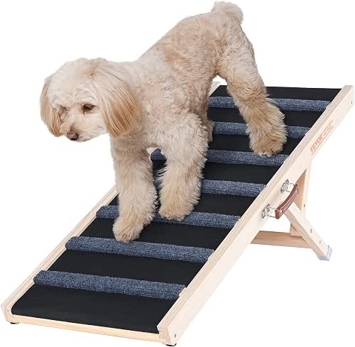 VEVOR Dog Ramp, Folding Pet Ramp for Bed, Adjustable Dog
