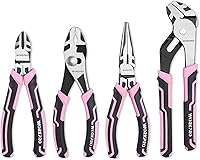 Vista 8 de WORKPRO Juego de alicates de 4 piezas, juego de herramientas de construcción CR-V de alta calidad, incluye nariz larga, corte diagonal, junta de Rojo