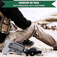 Vista 4 de WARRIORLAND Funda OWB Kydex con corte óptico, ajuste seleccionado para Glock 17/19/19X/43/43X MOS, sin riel 1911, Hellcat/Hellcat Pro, Taurus