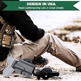 WARRIORLAND OWB Kydex Holster, Compatible with Glock 17/19 / 19X / 26/27 Gen3-5 & Glock 17/19 Gen 4-5 MOS & G22/23/31/ 32/34 Gen 3-4 & G47. Optic Ready, 1.75\'\' Paddle, Right Hand